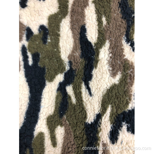 100%Polyester Shuvelvteen Fleece with Camouflage Printed